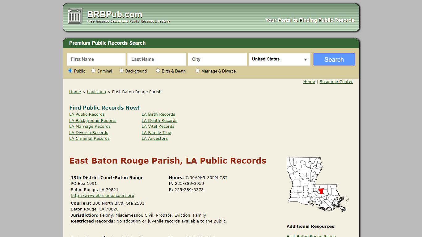 East Baton Rouge Parish Public Records | Search Louisiana ...