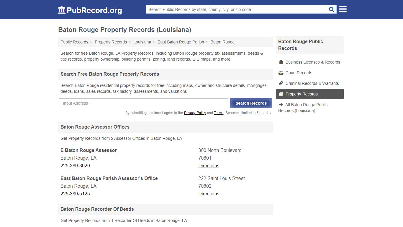 Baton Rouge Property Records (Louisiana) - Public Record